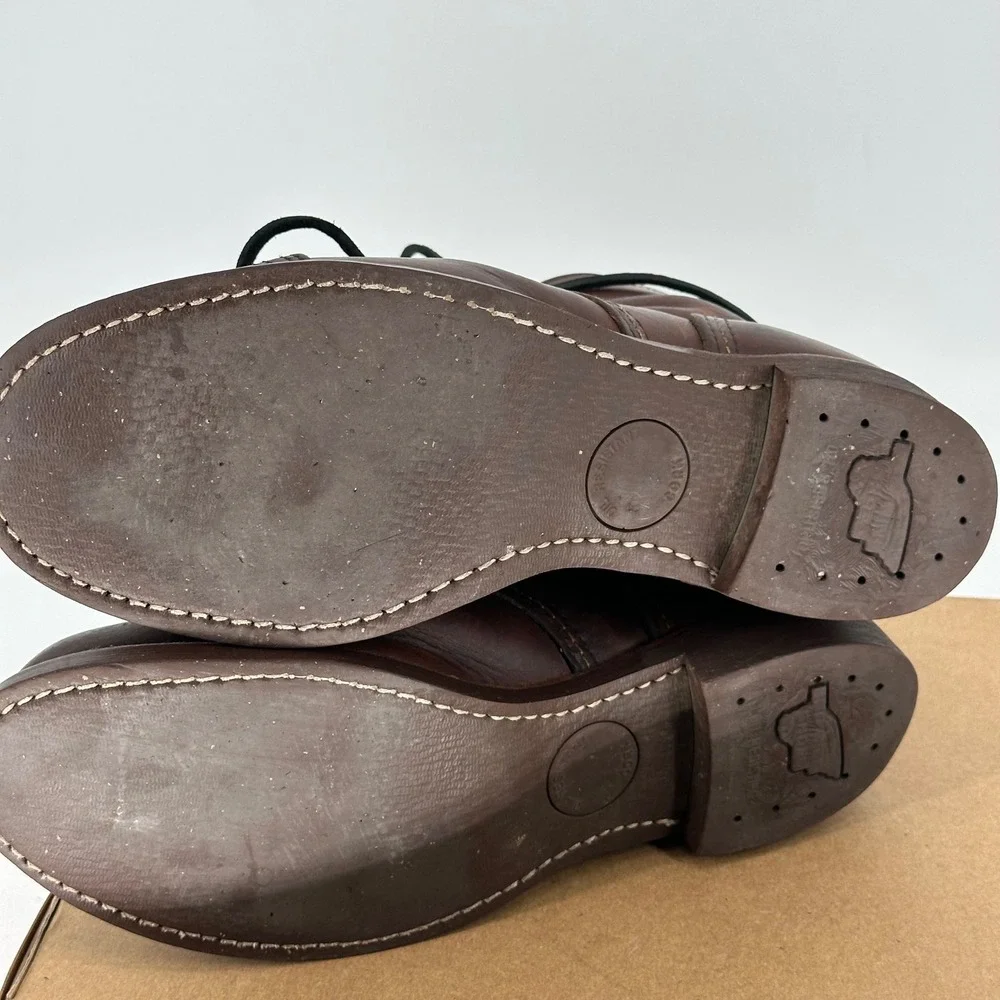 Red Wing Vintage 8111 Iron Ranger Brown Leather Boots USA Made Worn Men's 8.5 D
